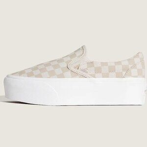 Classic Slip-On Checkerboard Stackform Sneaker - Mushroom